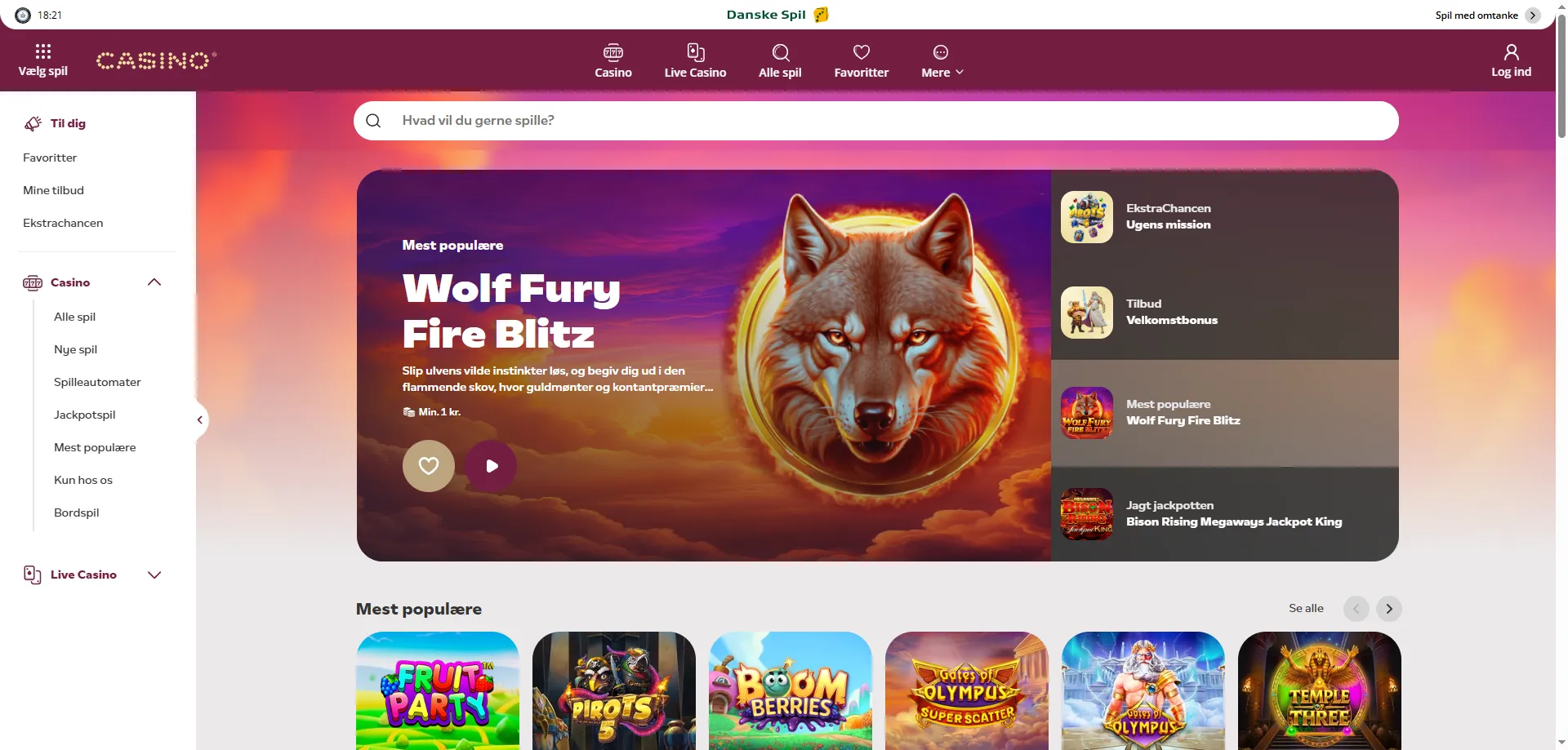 DanskeSpil Casino login og kontoadgang for danske spillere