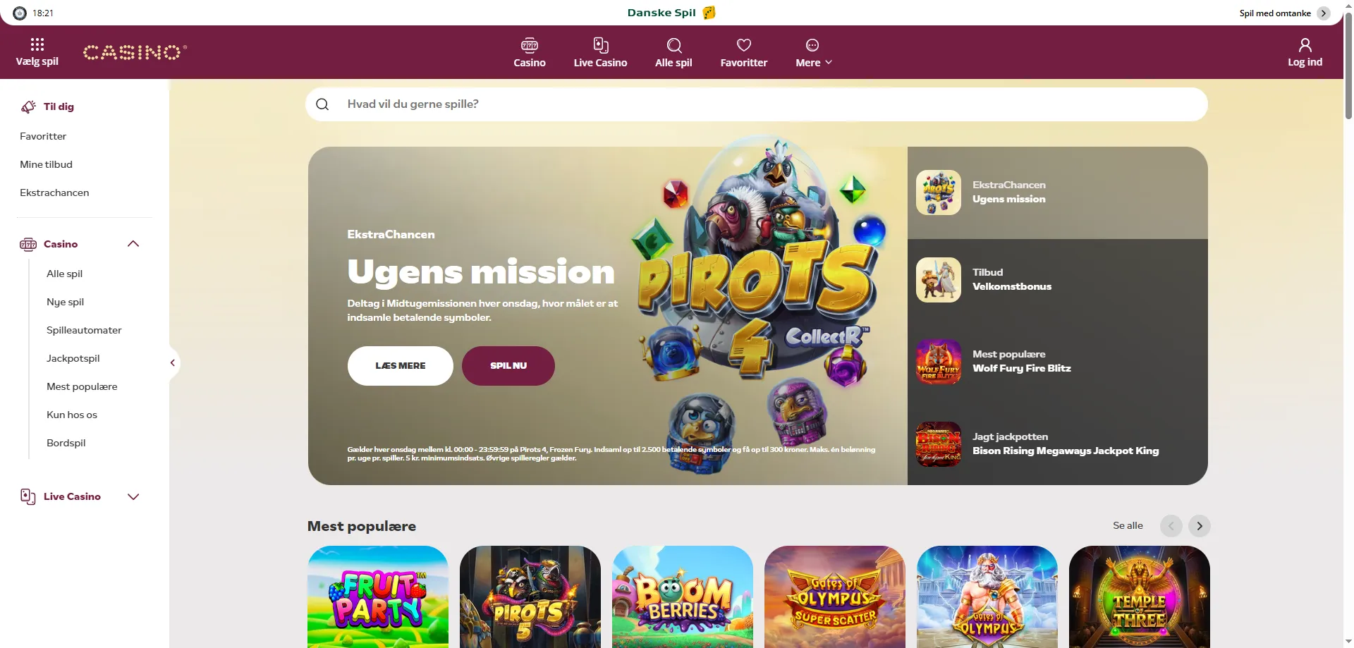 DanskeSpil Casino oversigt – Danmarks officielle online casino siden 1948